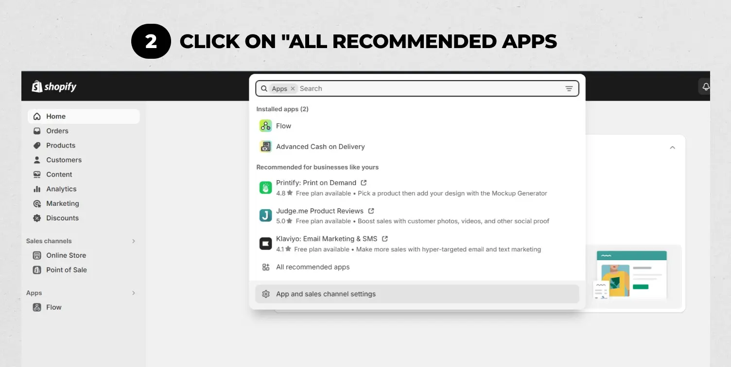 Step 2: Click on All recommended apps.