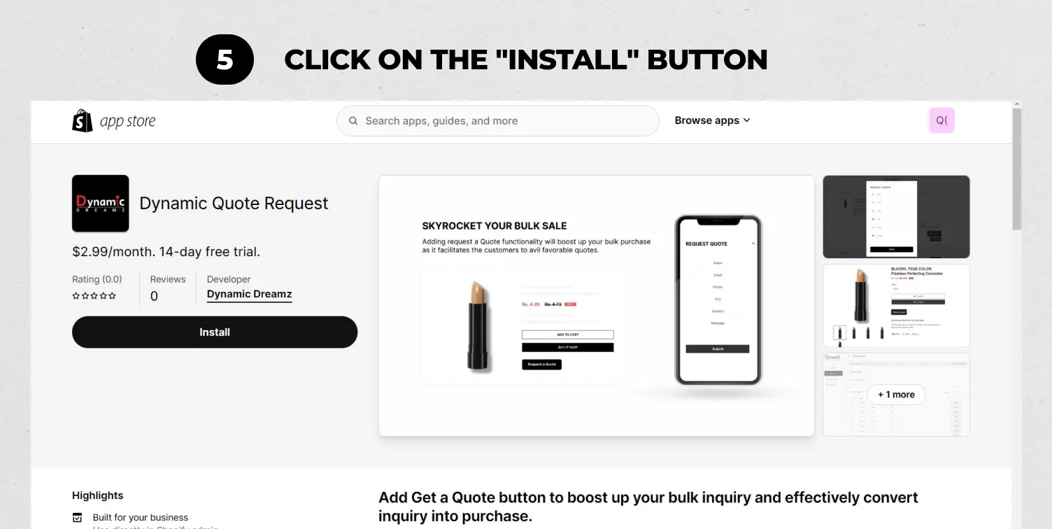 Step 5: Click on the Install button.