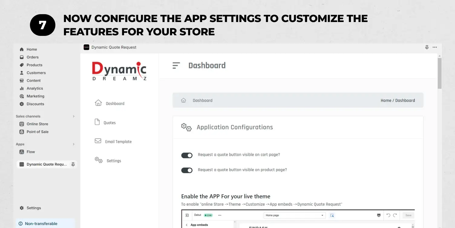 Step 7: Now configure the app settings to customize the features for your store.