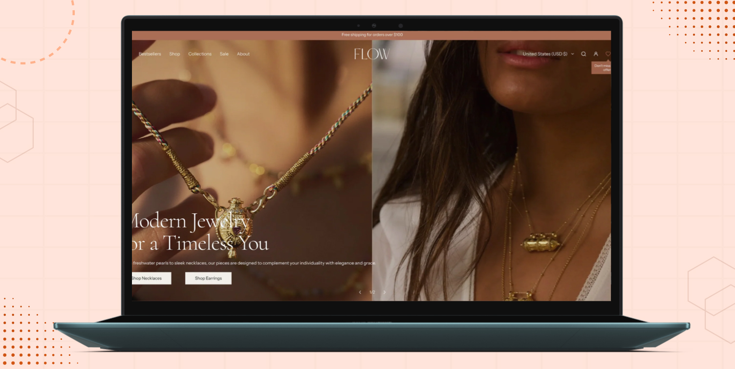 1. Timeless (Flow Theme) – Bold Look for Elegant Jewelry Brands Image
