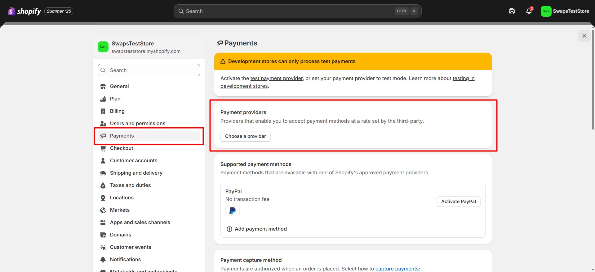 Step 2: Select and Activate a Payment Provider