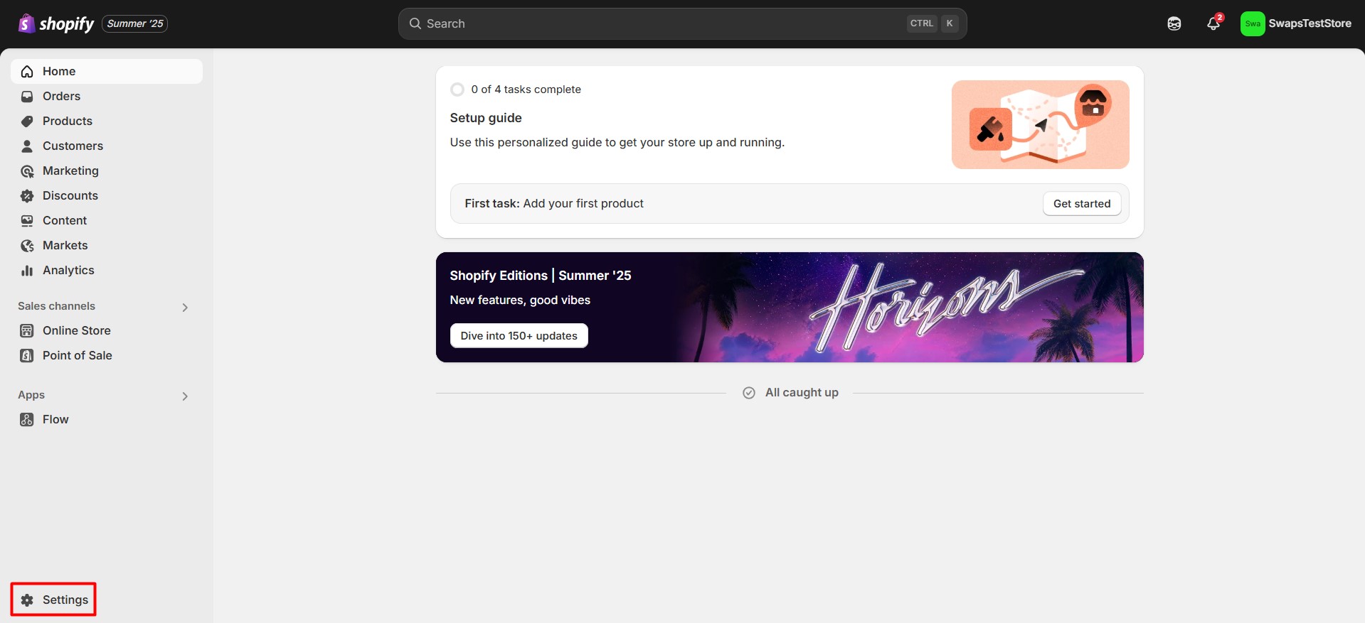 Step 1: Go to Settings > Payments