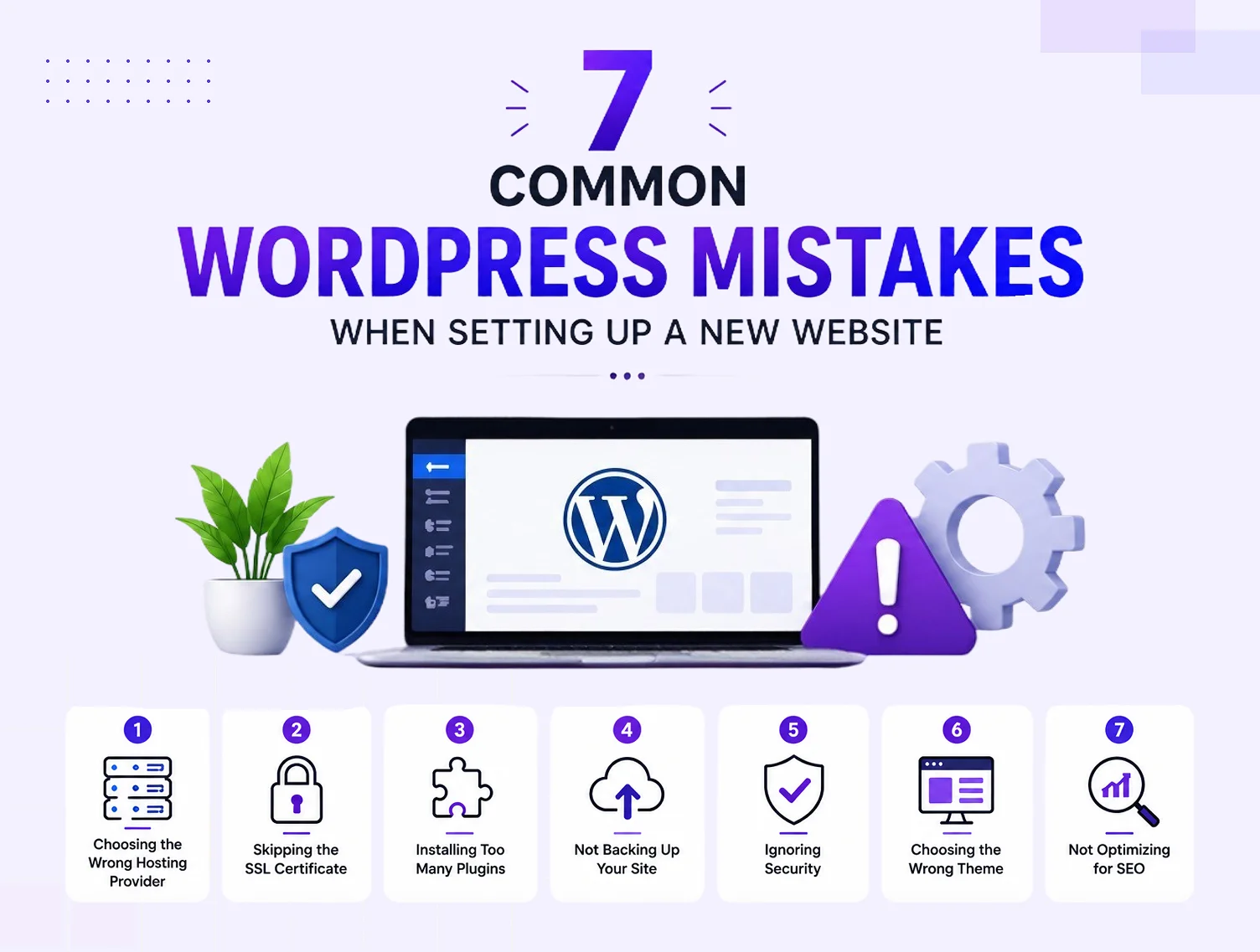 7 Common wordpress mistakes when setting up a new website 1